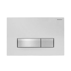 Geberit Sigma 40 Dual Flush Plate & Integrated Odour Extraction White Glass