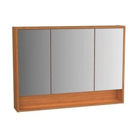 Vitra Integra Mirror Cabinet High Gloss White & Bamboo - 1000mm