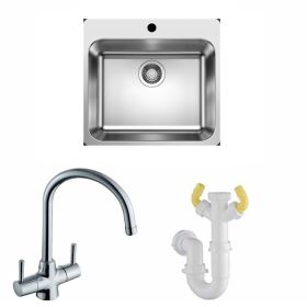 Blanco Supra 500-IF/A Stainless Steel Sink & Blanco Tap with Waste