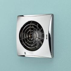 HIB Hush Wall Mounted Fan with Timer Chrome - 33100