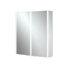 HIB Xenon 60 LED Illuminated Aluminium Mirrored Cabinet