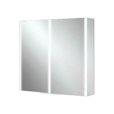 HIB Xenon 80 LED Illuminated Aluminium Mirrored Cabinet