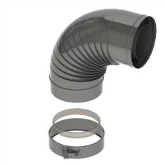 DRU RVS Ø200/130 Concentric Flue Material 90° Bend - Stainless Steel