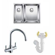 Blanco Andano 340/180-U Stainless Steel Sink & Blanco Tap with Waste