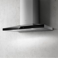 Elica Claire Wall Mounted Cooker Hood - Stainless Steel/Black Glass