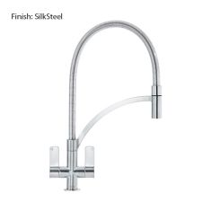Franke Zelus Pull Out Nozzle Kitchen Sink Mixer Tap - Chrome / White Hose