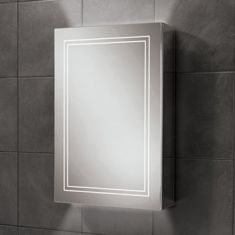HiB Edge 50 Single Door LED Illuminated Mirror Cabinet 500 x 700mm