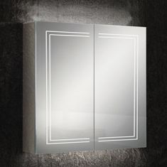 HiB Edge 80 Double Door LED Illuminated Mirror Cabinet 800 x 700mm