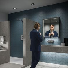 HiB Vapor 60 Double Door Bathroom Mirror Cabinet 600 x 700mm