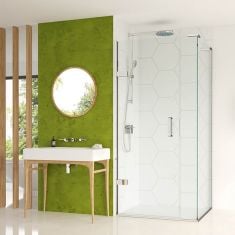 Matki Eauzone Plus Hinged Door From Wall & Inline Panel For Corner