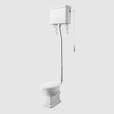 Nuie Carlton High Level Close Coupled Toilet & Flush Pipe Kit