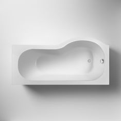 Nuie Square P Shaped Shower Bath 1500 x 850mm
