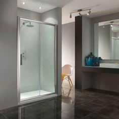 Nexus - Sliding Shower Door 1400mm - Optional S-panel - Easiclean Glass