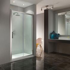 Nexus Sliding Shower Door 1000mm - Optional S-panel - Easiclean Glass