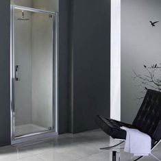 Nexus - Pivot Shower Door 1400mm - Optional S-panel - Easiclean Glass