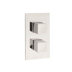 Hudson Reed Lennox Twin Concealed Thermostatic Shower Valve with Diverter Chrome - SQR3207