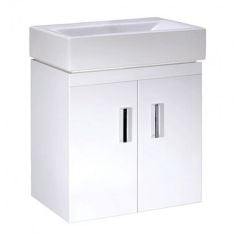 Nuie Mayford Wall Hung 450mm Basin & Vanity Unit - White