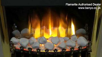 RadiaFlame 3D With White Pebbles